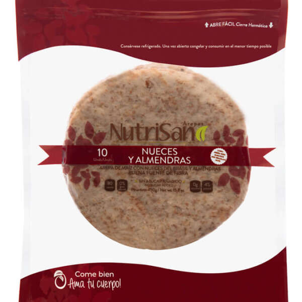 Arepa Nueces y Almendras x 10 Unidades